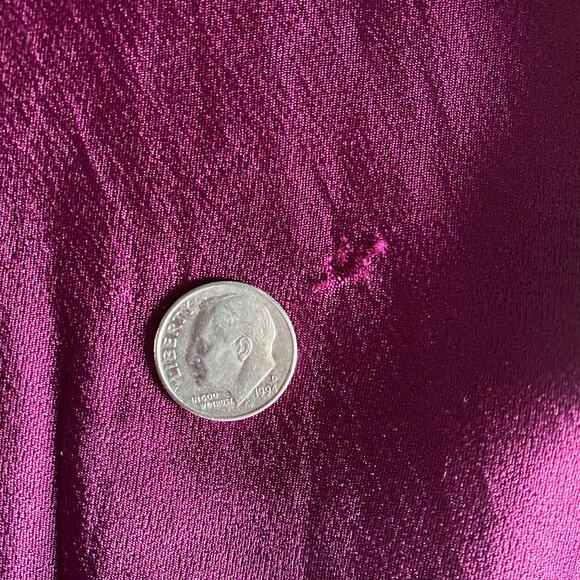 GHOST London Women’s Size Small Viscose Satin Crepe Midi Length Dress Mulberry - Picture 7 of 9